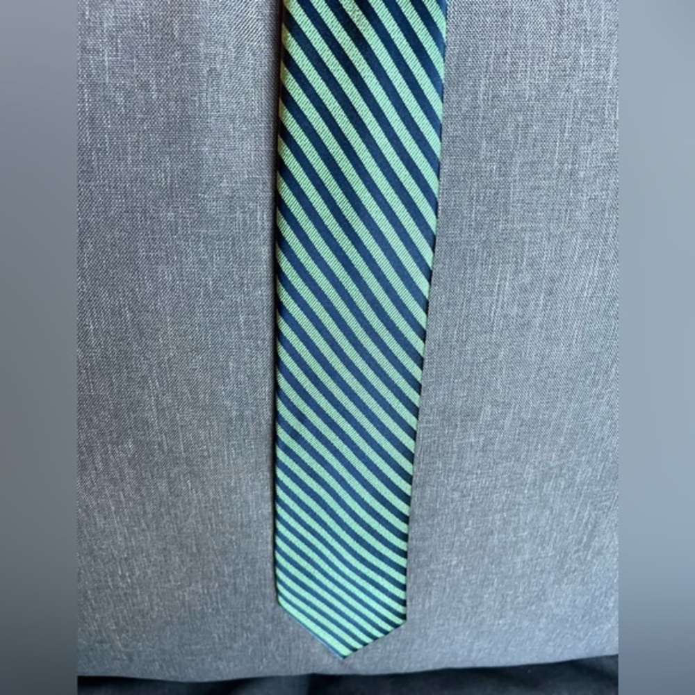 Nautica Blue and Green Stripe Silk Tie